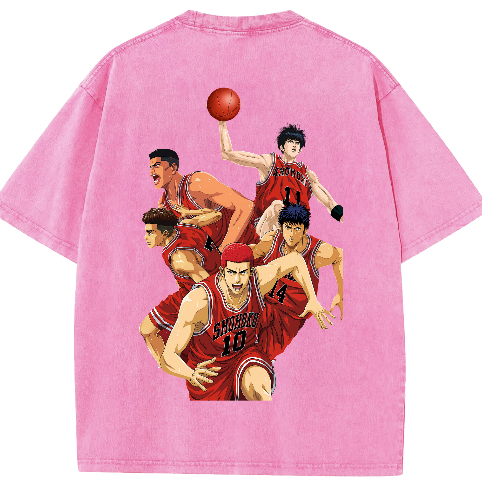 （画像用） SLAM DUNK／スラムダンク 綿100% ヴィンテージ風 半袖Tシャツ（背面プリント）